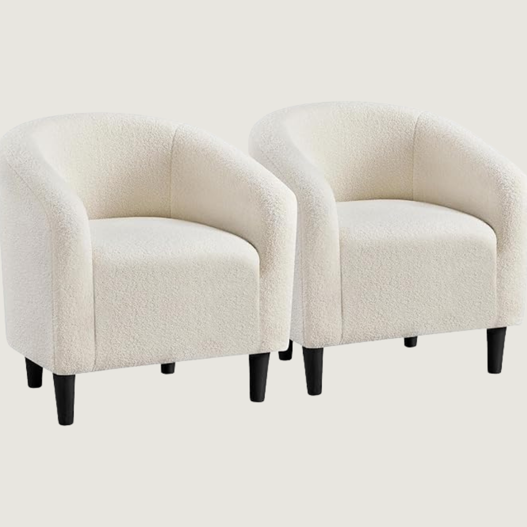 Boucle Barrel Chairs