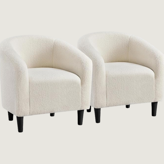 Boucle Barrel Chairs