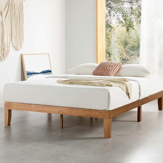 Modern Wood Bed Frame with Air Mattress